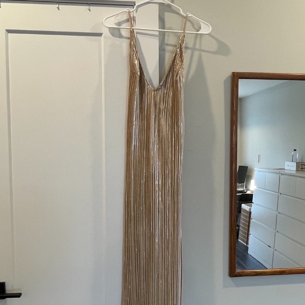 Gold evening gown maxi dress size small